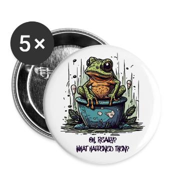 The Really Interested Frog in the Pond - Buttons large 2.2''/56 mm (5-pack) - white - Front