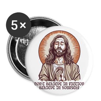 Messiah Jesus Guru Type: Fiction Saying - Buttons large 2.2''/56 mm (5-pack) - white - Front