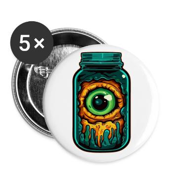 Monster Eye in Glass - Buttons large 2.2''/56 mm (5-pack) - white - Front