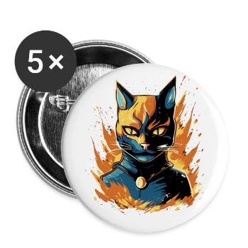 Super paws in action: super cat - Buttons large 2.2''/56 mm (5-pack) - white - Front