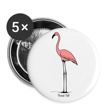 Stand Proud – Flamingo - Buttons large 2.2''/56 mm (5-pack) - white - Front