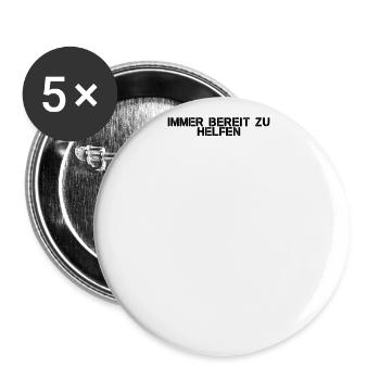 Feuerwehr - Immer bereit zu helfen - Buttons groß 56 mm (5er Pack) - Weiß - Vorne