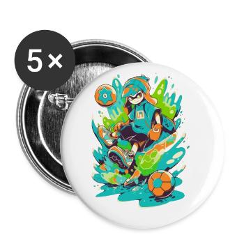 Joueur de football funky dans la conception de jeux d’art de rue - Lot de 5 grands badges (56 mm) - blanc - Devant