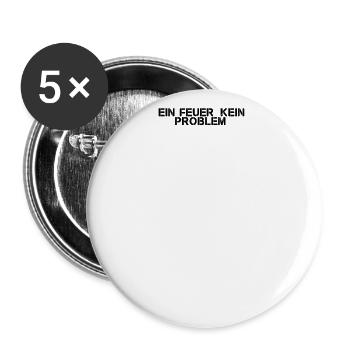 Feuerwehr - Ein Feuer, kein Problem! - Buttons groß 56 mm (5er Pack) - Weiß - Vorne
