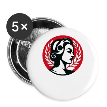 Soziales Frauen-Emblem - Buttons groß 56 mm (5er Pack) - Weiß - Vorne