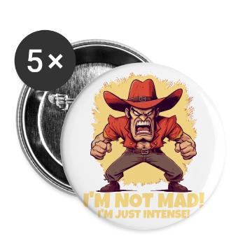 I'm not angry, just intense - Buttons large 2.2''/56 mm (5-pack) - white - Front