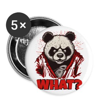 Wütender Pandabär - Buttons groß 56 mm (5er Pack) - Weiß - Vorne