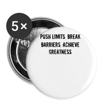 Fitness - Push limits, break barriers, achieve - Buttons large 2.2''/56 mm (5-pack) - white - Front
