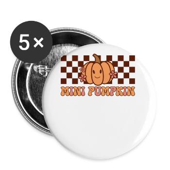 Small Pumpkin - Funny Retro Thanksgiving Thankful - Buttons large 2.2''/56 mm (5-pack) - white - Front