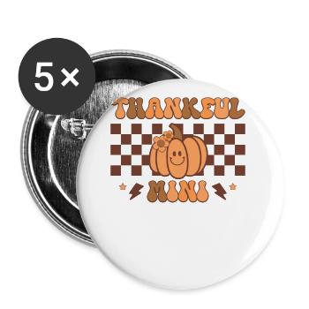 Thankful Small Funny Retro Thanksgiving Thankful - Buttons large 2.2''/56 mm (5-pack) - white - Front