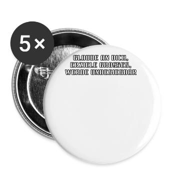 Fitness - Glaube an dich, erziele Großes, werde - Buttons groß 56 mm (5er Pack) - Weiß - Vorne