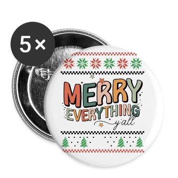 Happy Holidays - Funny Retro Xmas Ugly Christmas - Buttons large 2.2''/56 mm (5-pack) - white - Front