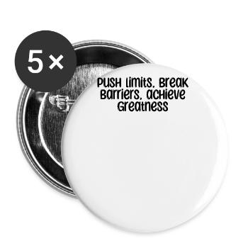 Fitness - Push limits, break barriers, achieve - Buttons large 2.2''/56 mm (5-pack) - white - Front