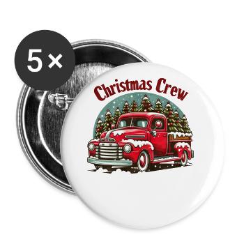 Christmas Crew - Funny Holidays Funny Christmas - Buttons large 2.2''/56 mm (5-pack) - white - Front