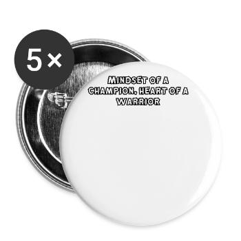 Fitness - Mindset of a champion, heart of a - Buttons large 2.2''/56 mm (5-pack) - white - Front