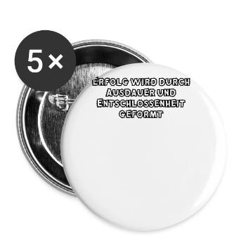 Fitness - Erfolg wird durch Ausdauer und - Buttons groß 56 mm (5er Pack) - Weiß - Vorne
