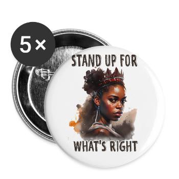 Stand Up for Black - Black History Month African - Buttons large 2.2''/56 mm (5-pack) - white - Front