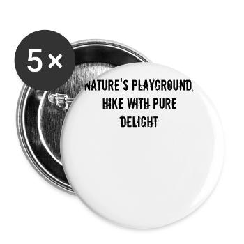 Hiking - Nature's playground, hike with pure - Buttons large 2.2''/56 mm (5-pack) - white - Front