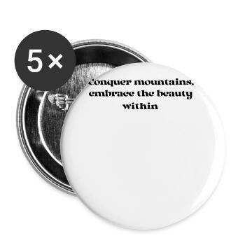 Randonnée - Partez à la conquête des montagnes, embrassez la beauté - Lot de 5 grands badges (56 mm) - blanc - Devant
