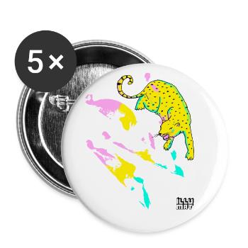 Go wild! - Buttons groß 56 mm (5er Pack) - Weiß - Vorne