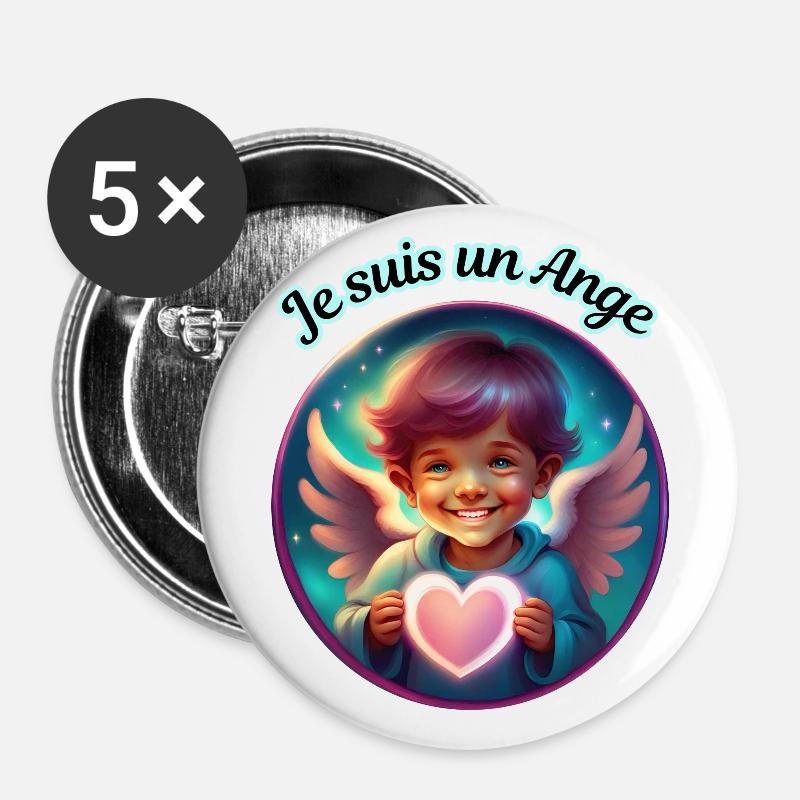 I'm an Angel - Buttons large 2.2''/56 mm (5-pack) - white