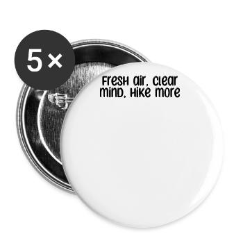 Randonnée - De l’air frais, l’ clair, plus de randonnée - Lot de 5 grands badges (56 mm) - blanc - Devant