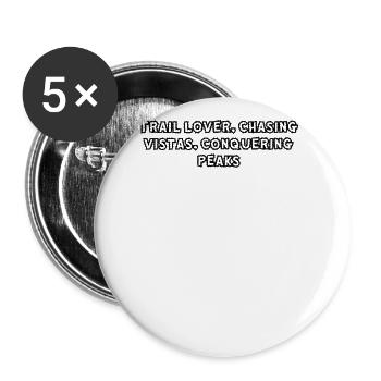 Randonnée - Amoureux des sentiers, à la poursuite des panoramas, à la conquête - Lot de 5 grands badges (56 mm) - blanc - Devant