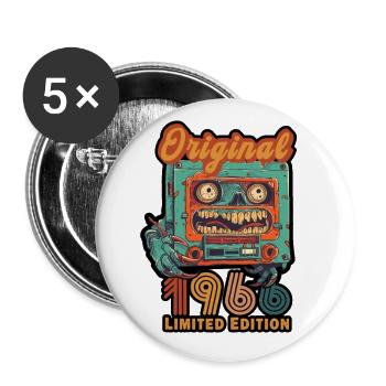 Édition limitée Cassette Original 1966 Anniversaire - Lot de 5 grands badges (56 mm) - blanc - Devant