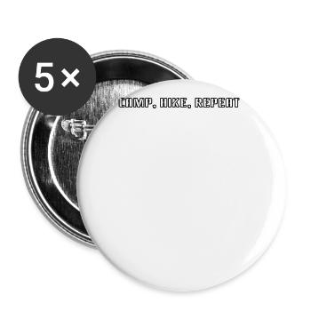 Camping - Camp, hike, repeat - Buttons groß 56 mm (5er Pack) - Weiß - Vorne