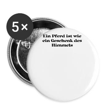 Riding - A horse is like a gift from the - Buttons large 2.2''/56 mm (5-pack) - white - Front