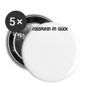Randonnée - Empreintes de pas dans le bonheur - Lot de 5 grands badges (56 mm) - blanc - Devant