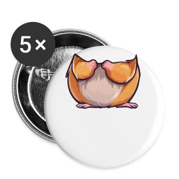 Costume de déguisement d’Halloween de hamster mignon - Lot de 5 grands badges (56 mm) - blanc - Devant