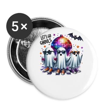 Halloween Partner Look Let's Go Ghouls Design - Buttons large 2.2''/56 mm (5-pack) - white - Front