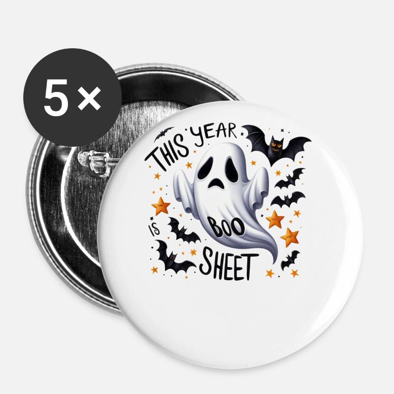 Halloween Partnerlook Boo Sheet Design - Buttons large 2.2''/56 mm (5-pack) - white