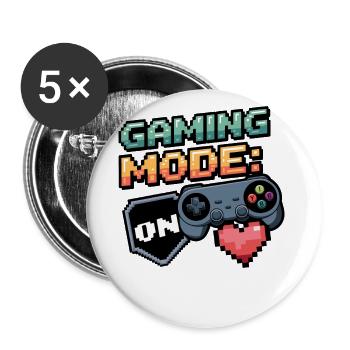 Mode de jeu activé – Gamer Lifestyle Design - Lot de 5 grands badges (56 mm) - blanc - Devant