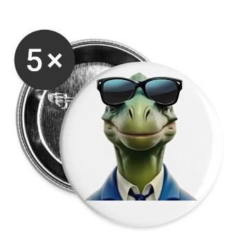 Dinosaure - Lot de 5 grands badges (56 mm) - blanc - Devant