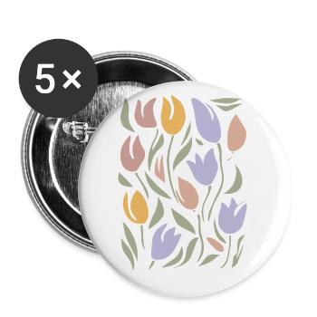 Matisse Flower Art: Retro & Colorful Abstract Bloom - Buttons large 2.2''/56 mm (5-pack) - white - Front