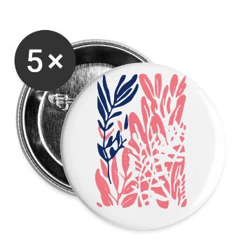 Abstract Plants: Colorful Shapes in the Matisse Style - Buttons large 2.2''/56 mm (5-pack) - white - Front