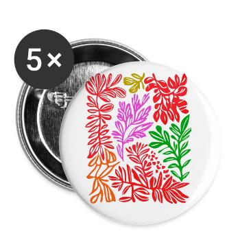 Matisse Jungle: Retro Leaf Paradise - Buttons large 2.2''/56 mm (5-pack) - white - Front