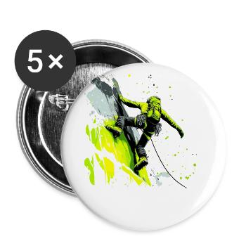 Climbing in the Alps: At the limit of rock climbing - Buttons large 2.2''/56 mm (5-pack) - white - Front