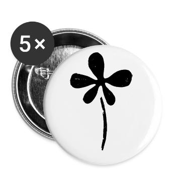 Matisse inspiriert: Abstraktes Blumenmotiv Schwarz - Buttons groß 56 mm (5er Pack) - Weiß - Vorne