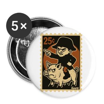 Little Napoleon rides angry pig - Buttons large 2.2''/56 mm (5-pack) - white - Front