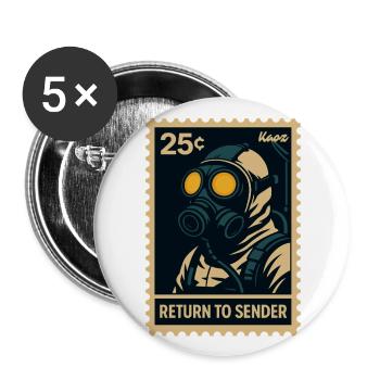 Return to Sender Gas Mask - Buttons large 2.2''/56 mm (5-pack) - white - Front