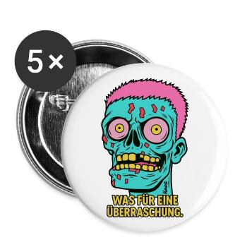 Was für eine Überraschung – Zombie-Reaktion - Buttons groß 56 mm (5er Pack) - Weiß - Vorne