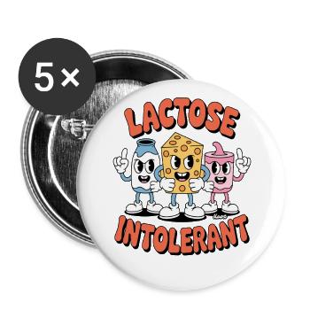 The intolerant lactose intolerance gait - Buttons large 2.2''/56 mm (5-pack) - white - Front