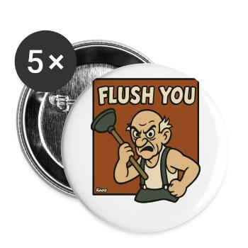 Grand-père en colère avec motif de bande dessinée de pion - Lot de 5 grands badges (56 mm) - blanc - Devant