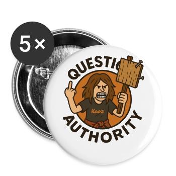 Wütende Figur mit Hammer und Mittelfinger - Buttons groß 56 mm (5er Pack) - Weiß - Vorne