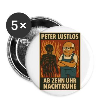 Peter Listless assure une nuit de repos à partir de dix - Lot de 5 grands badges (56 mm) - blanc - Devant