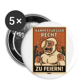 Yéti avec un gâteau sur le visage lors d’une fête - Lot de 5 grands badges (56 mm) - blanc - Devant