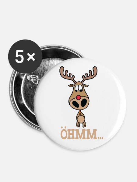 Elch Skandinavien Norwegen Schweden Finnland - Buttons groß 56 mm (5er Pack) - Weiß